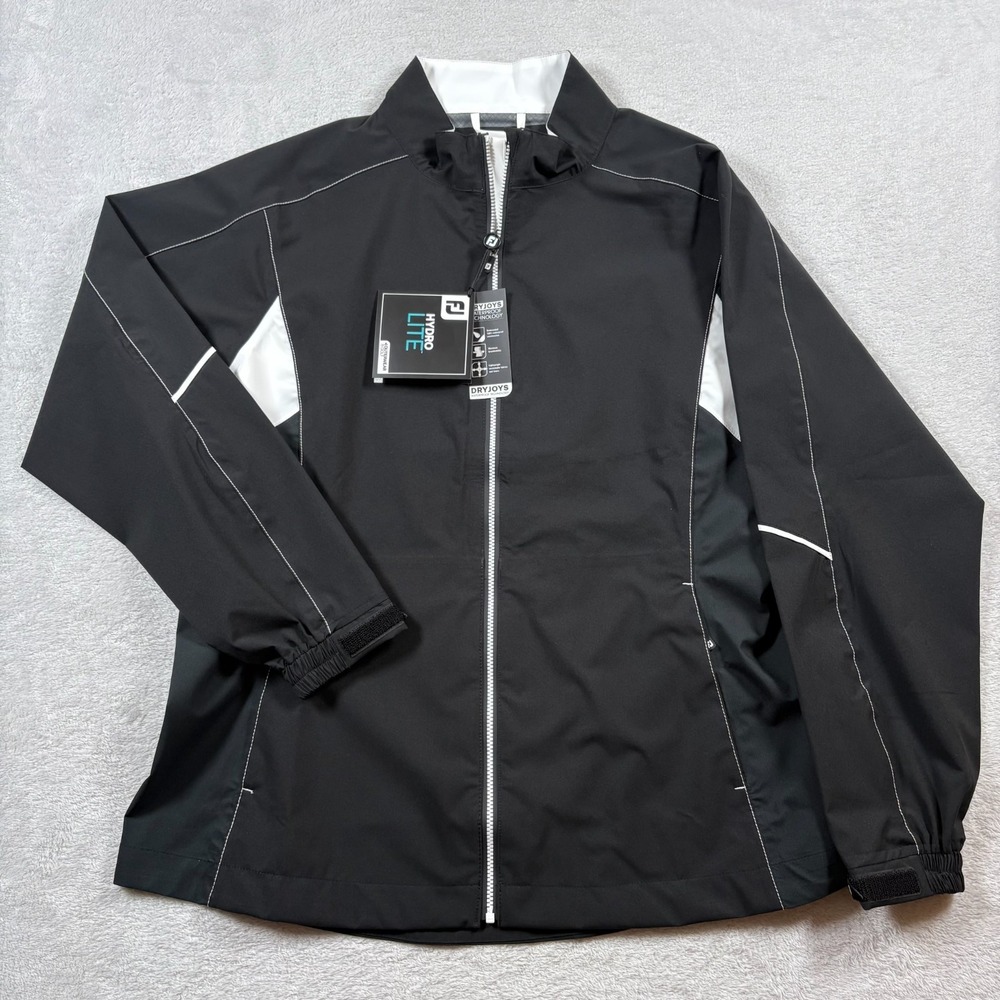 FootJoy Hydrolite Rain Jacket Womens‎ XL Black Packable Water & Windproof Golf